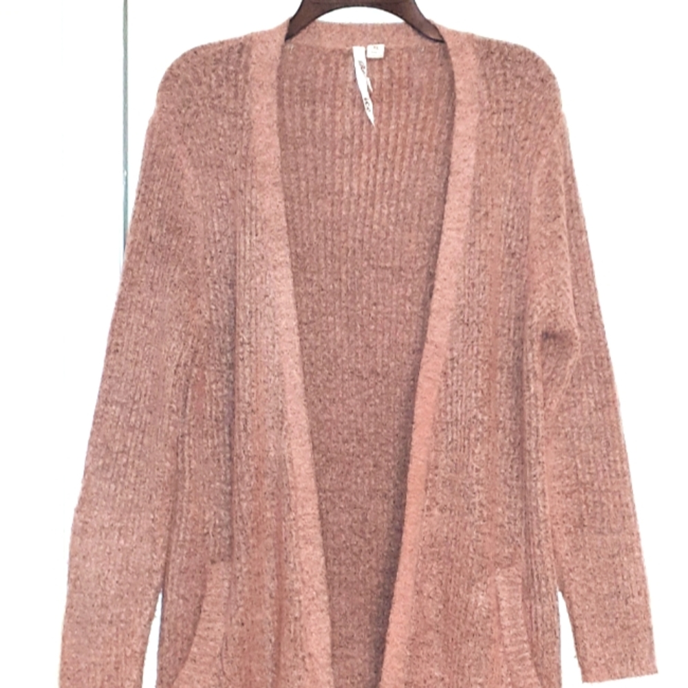 Blush/Heather-Mauve 3qtr Length Cardigan
